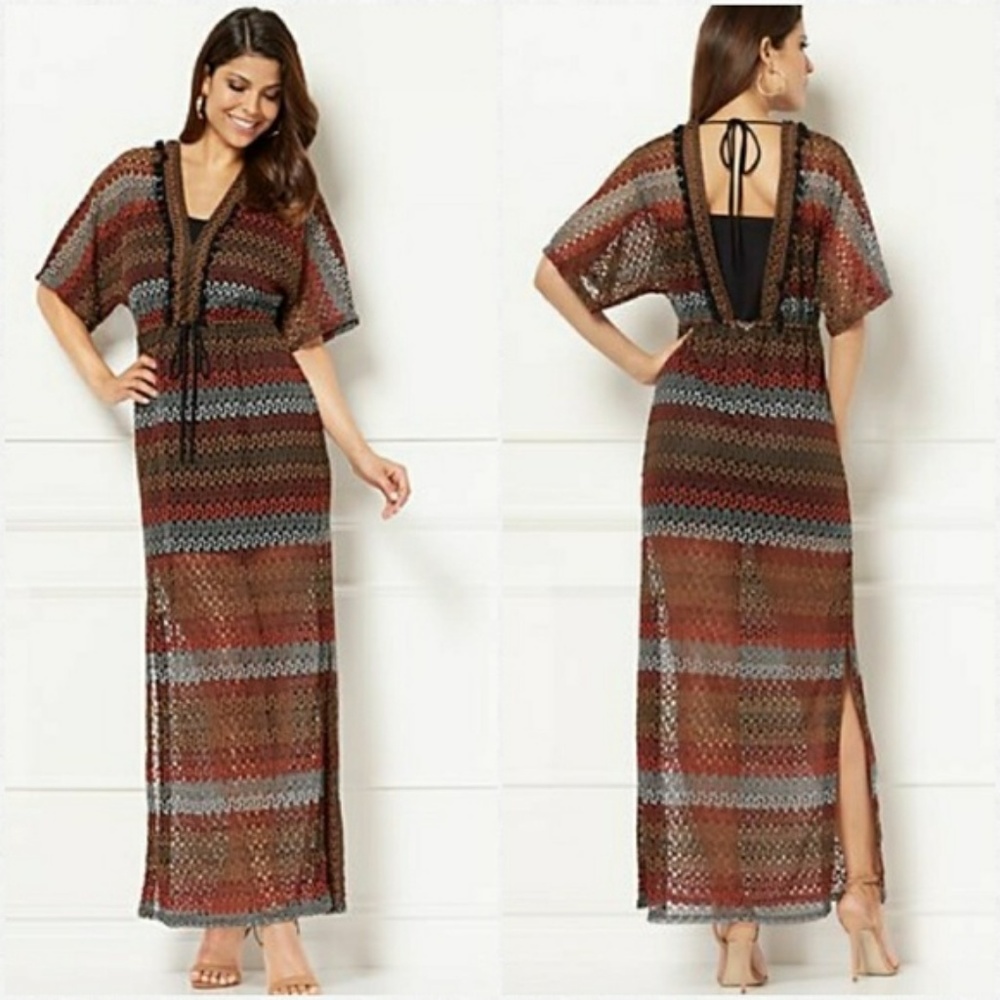 NWT Eva Mendes Rosario Maxi Dress Crochet Lace -